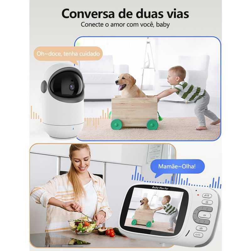 Câmera de monitoramento BabaCam 360° Pro com visão noturna.