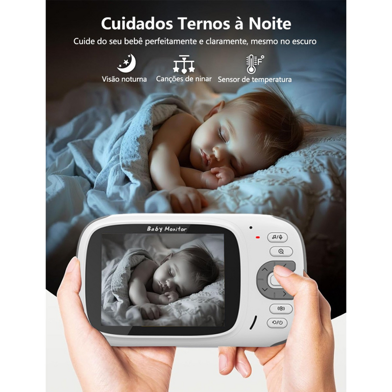 Câmera de monitoramento BabaCam 360° Pro com visão noturna.